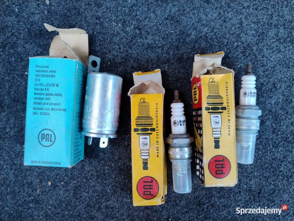 Przerywacz i świece zapłonowe Jawa PAL oryginał Adamówka