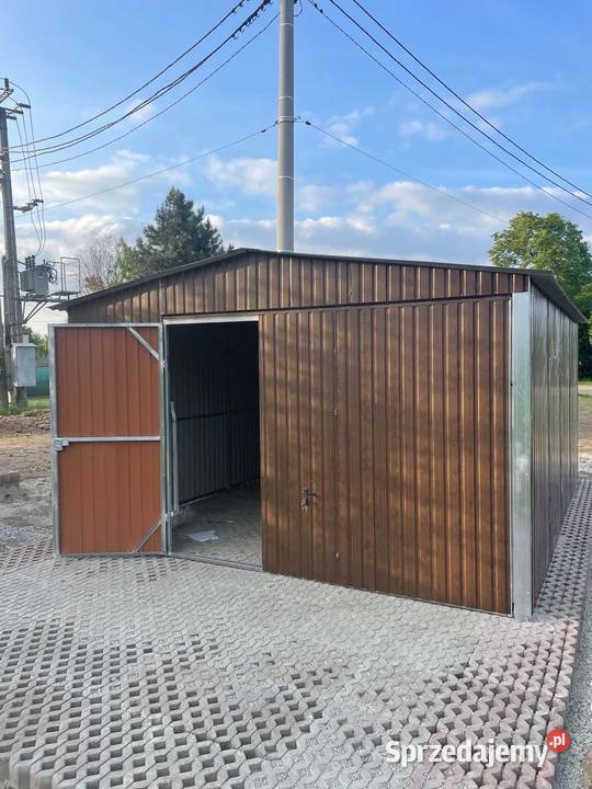 Garaż blaszany blaszak 4x5 drewnopodobny ŁOMŻA samodzielny
