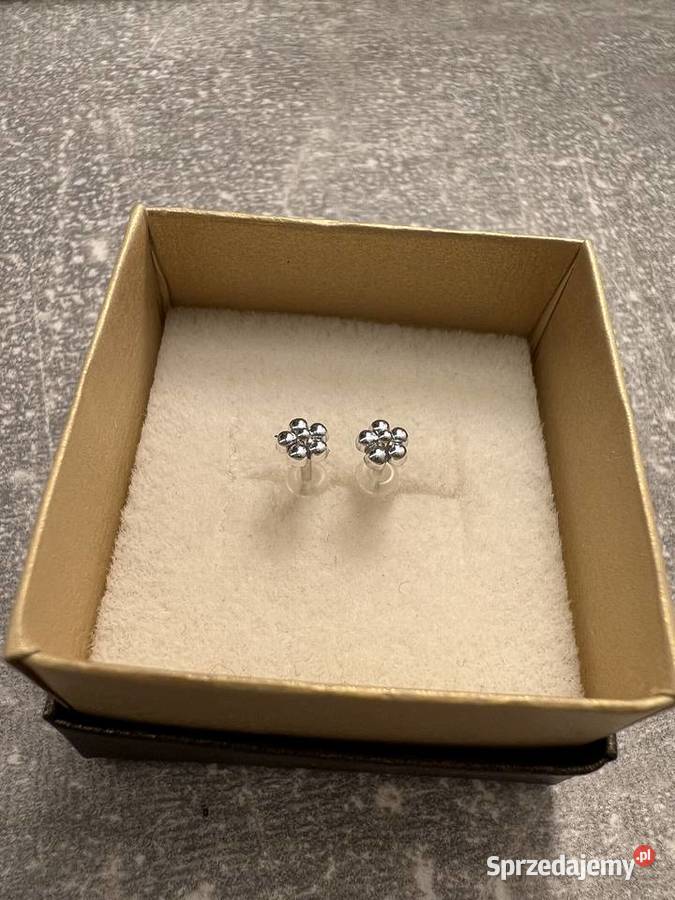 Kolczyki srebrne kwiaty kwiatki Jasło