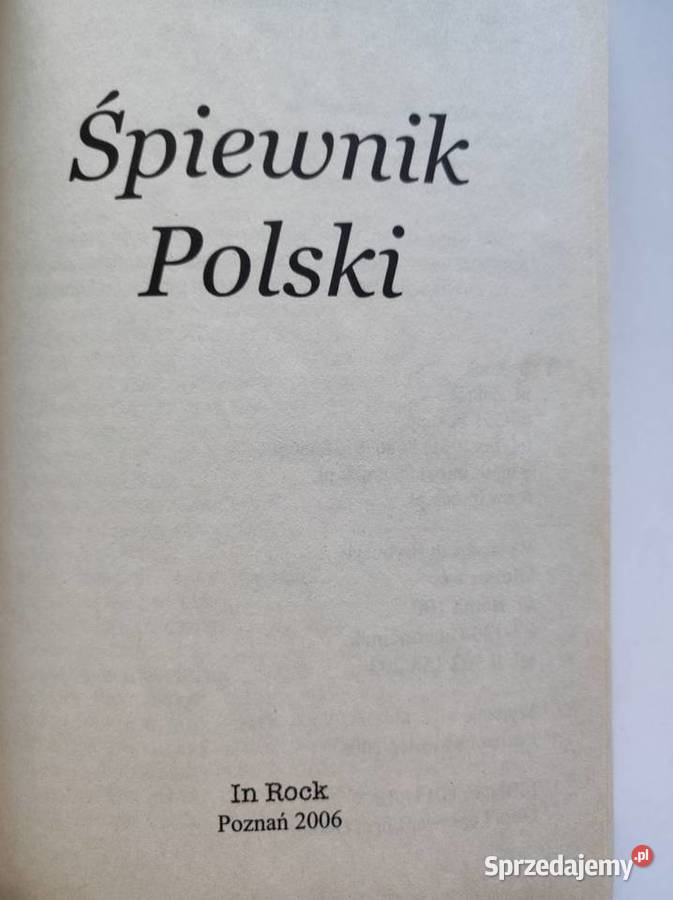 Śpiewnik polski In Rock Paweł Orłowski teksty Rok wydania 2006 Kielce
