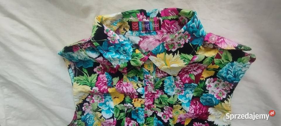 Sukienka letnia bawełniana w kwiaty kolorowy Wrocław