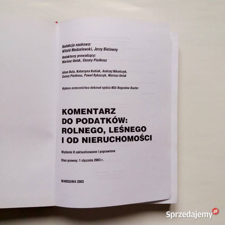 Komentarz do podatków rolnego leśnego Łódź