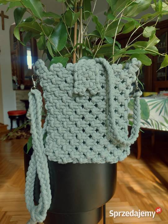 Torebka handmade w kolorze jasnej oliwki Białystok sprzedam