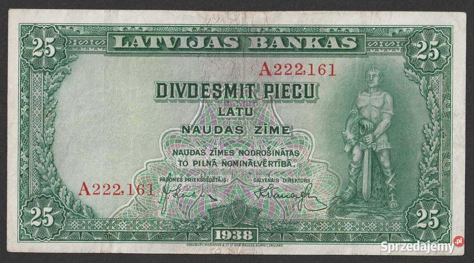 Łotwa 25 łatów latu 1938 Łódź sprzedam