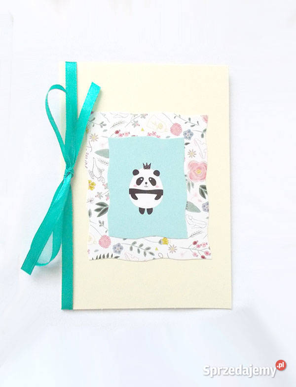 pastelowa kartka kartka z pandą fajne kartki Pozostałe świętokrzyskie