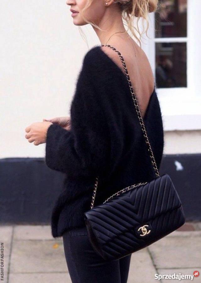 Torebka listonoszka chanelka CHANEL czarna na Wrocław