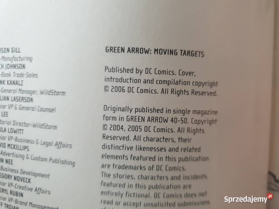 Green Arrow Moving Targets oryginalny komiks DC Gdynia