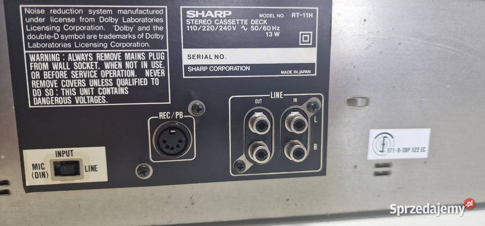 Magnetofon Sharp RT11 wielkopolskie Międzychód