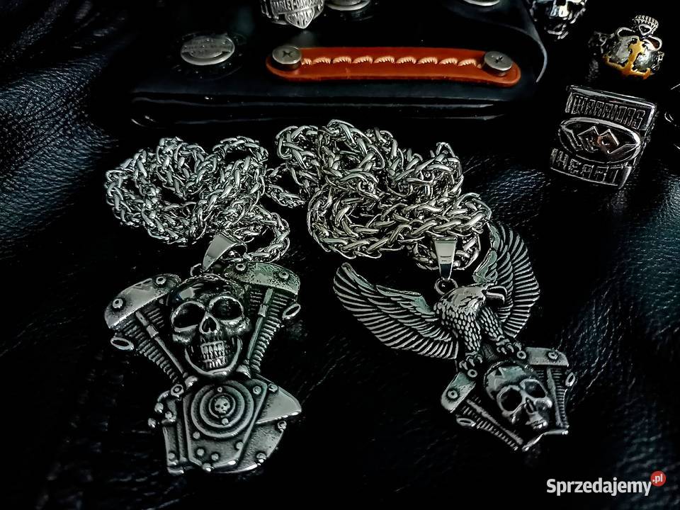 Stalowy motocyklowy sygnet obrączka pierścień mazowieckie sprzedam