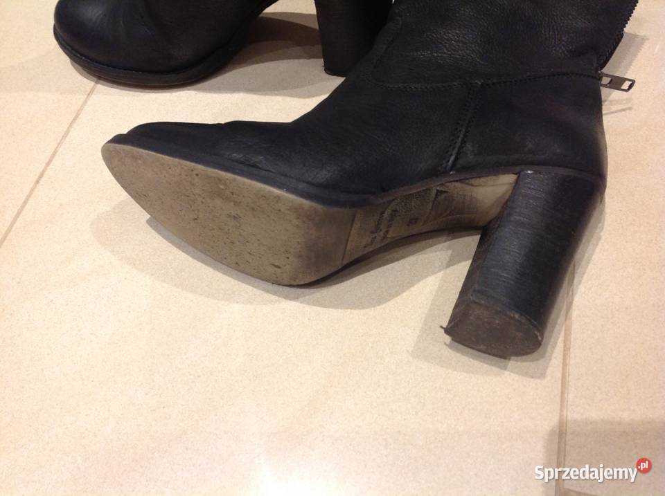 Czarne Botki Skórzane VENEZIA r 37 lubuskie Nowa Sól