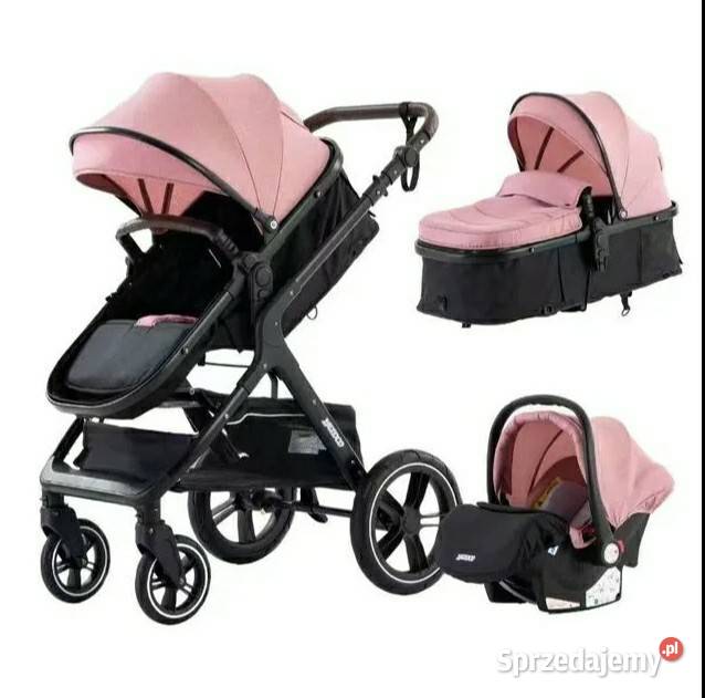 Wózek dziecięcy wielofunkcyjny 3w1 składany Okonek