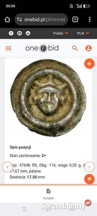 Gryfia XIV w głowa na wprost ukoronowana Nisko