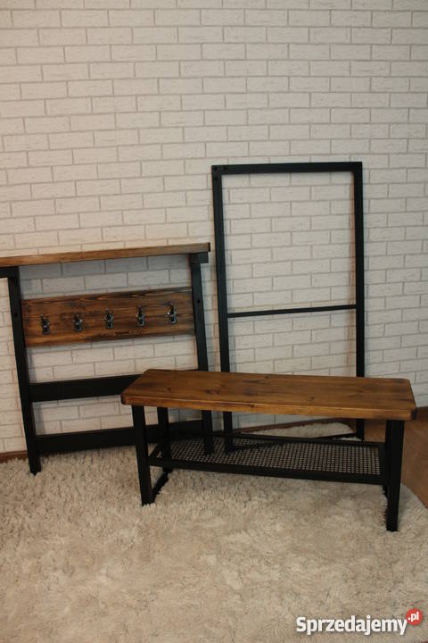 Loft komplet do przedpokoju ławka i wieszak Komplety mebli Toruń sprzedam