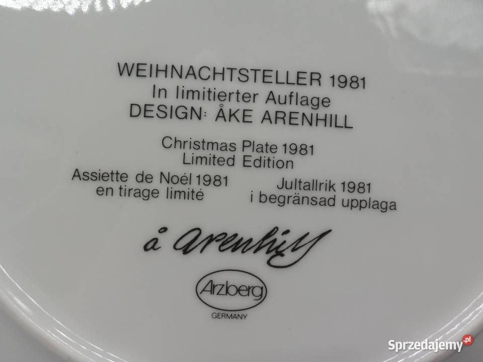 Talerzyk świąteczny kolekcjonerski Arzberg z wielkopolskie Raszków