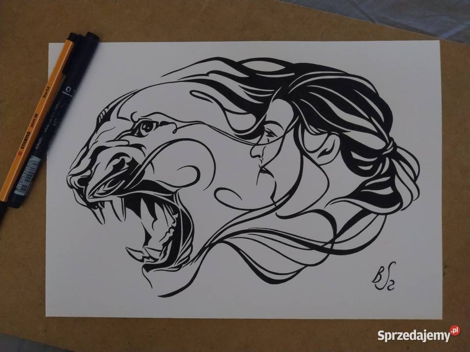 Rysunek przemiana cienkopis blok t A4 250 gm2 Warszawa sprzedam