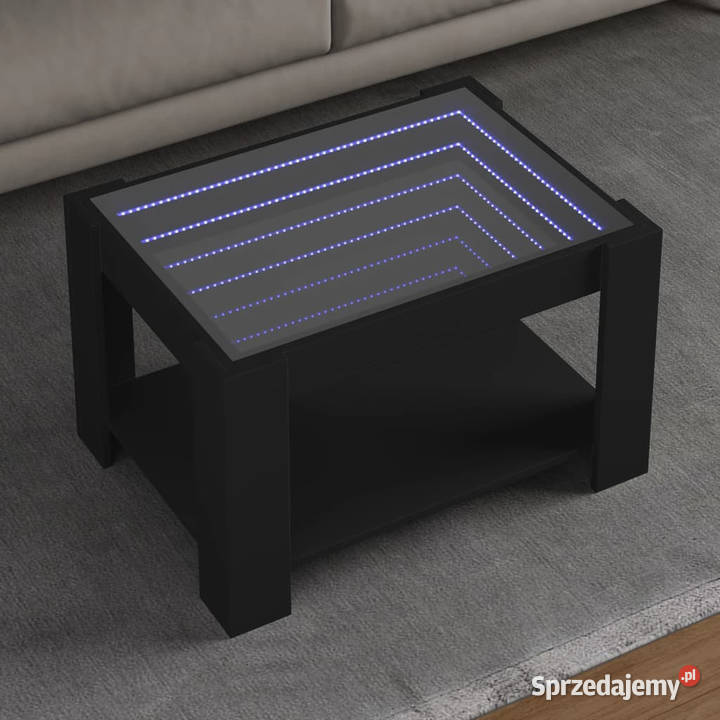 Stolik kawowy z LED czarny 73x53x45 materiał Warszawa sprzedam