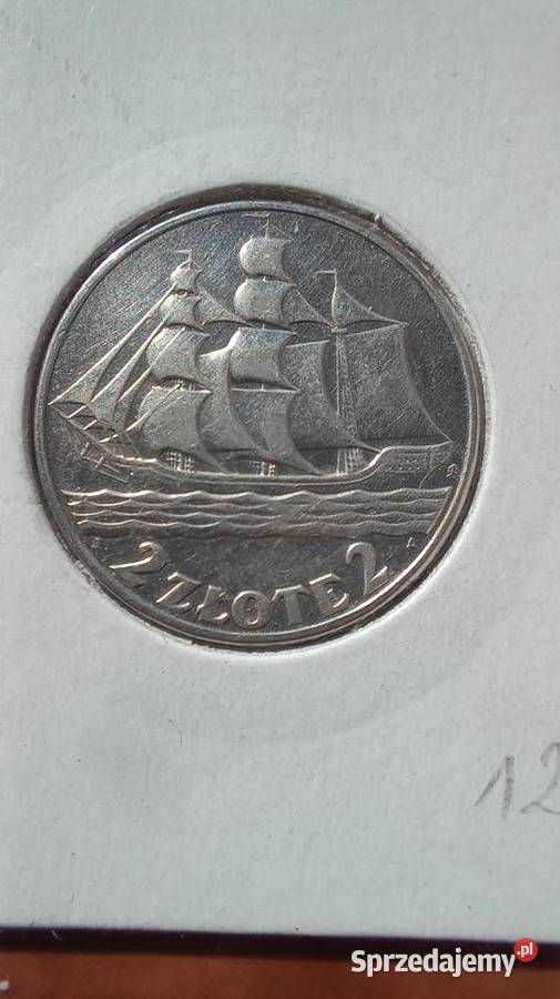 2 złote Żaglowiec 1936r 2 RP srebro