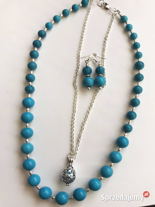 Naszyjnik i kolczyki z turkmenitu Łomża