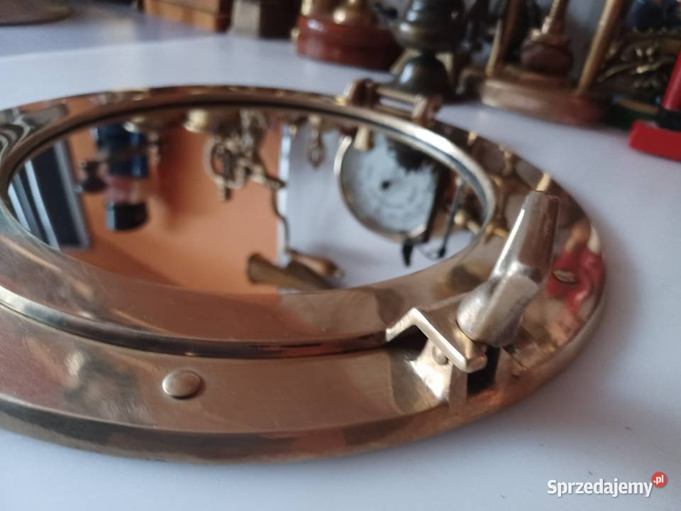 Duży bulaj mosiężny Lustro Poznań