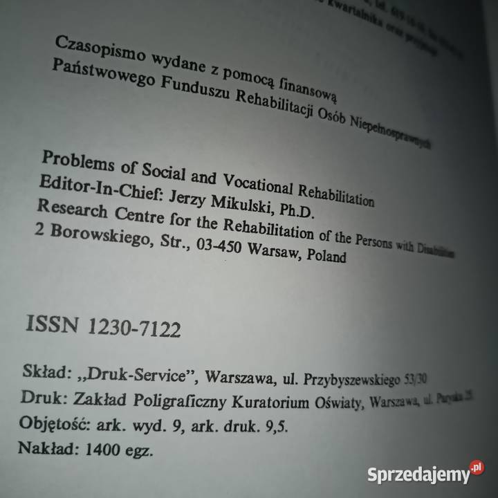 Problemy rehabilitacji książki wysyłka Gdańsk