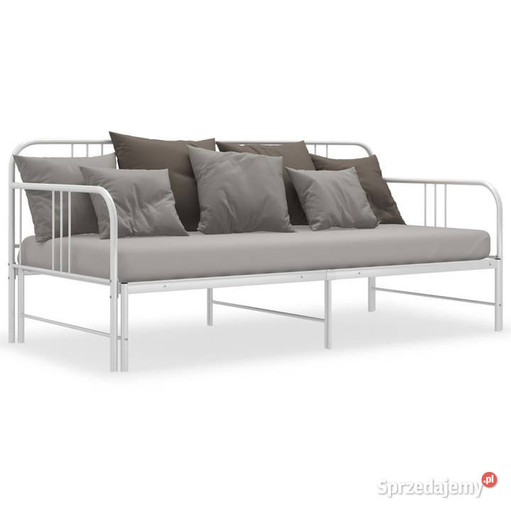 Sofa z wysuwaną ramą łóżka biała metalowa 90x200 206cm Warszawa sprzedam