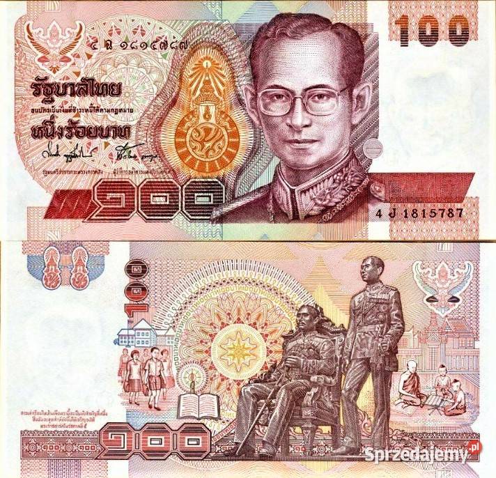 TAJLANDIA 1994100 BahtP97 UNC wysyłka pomorskie
