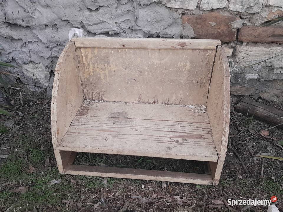 Stara drewniana półka półeczka zabytek PRL śląskie Dąbrowa Górnicza