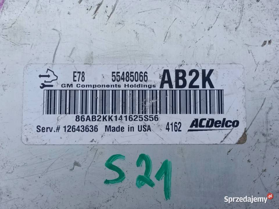 Chevrolet Cruze OPEL STEROWNIK SILNIKA KOMPUTER Przemęt