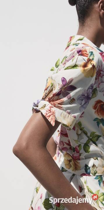 Sukienka midi długa Zara M L bawełna kwiaty Warszawa