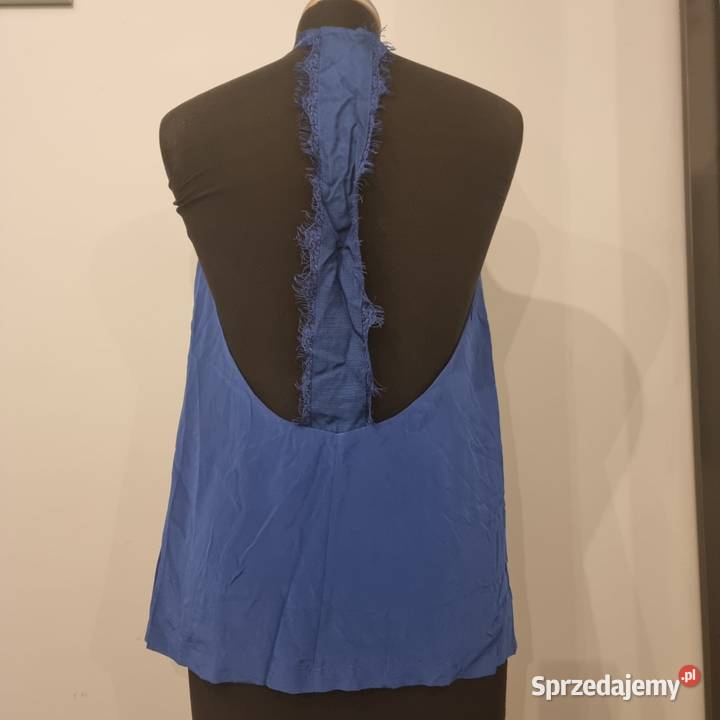 Kobaltowa jedwabna bluzka Belair L Kraków