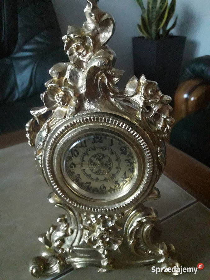Mosiężny zegar mechaniczny z funkcją budzenia Janów Lubelski