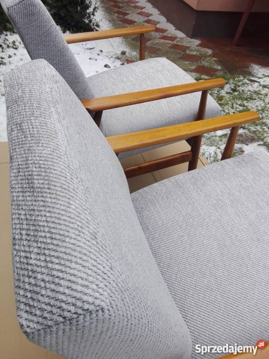 Dwa fotele PRL Lisek renowacji dwa Meble Puszczykowo