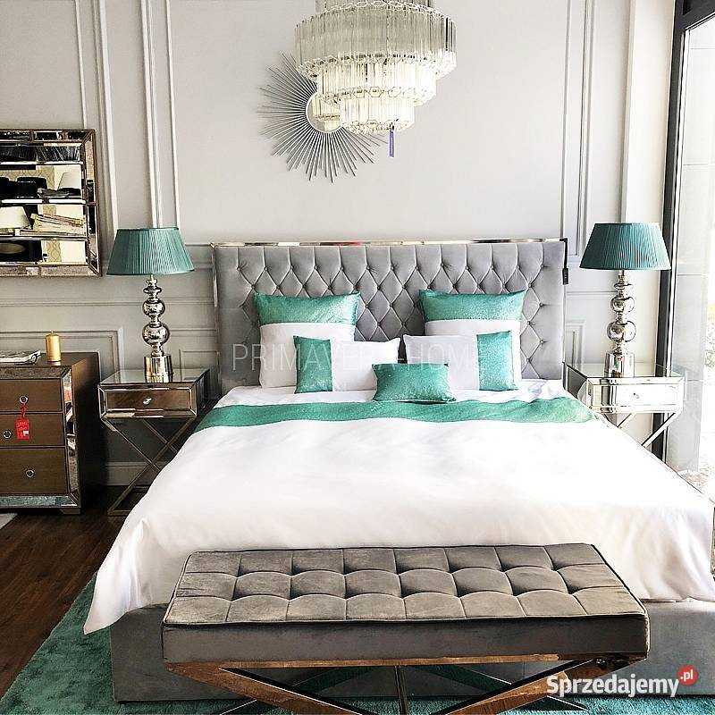 Łóżko srebrne glamour tapicerowane nowoczesne 180cm Warszawa sprzedam