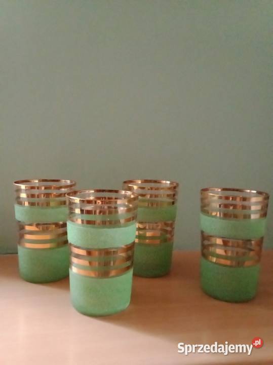 Szklanki ozdobne PRL łódzkie Łódź