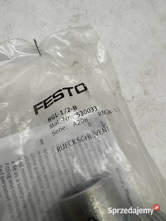 Festo 530033 HGL12B Zawór zwrotny z pilotem Pozostałe sprzedam
