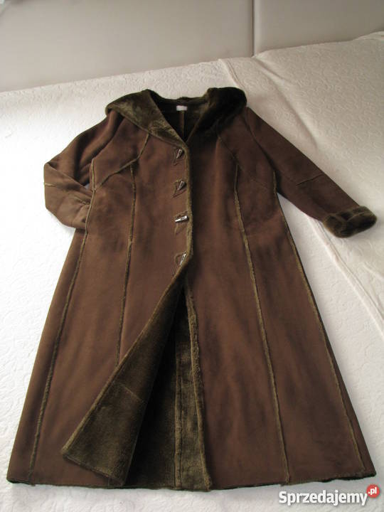 Elegancki kożuszek damski z kapturem XXL Rozmiar 44(XXL) Krapkowice