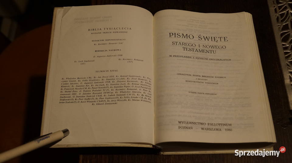 Pismo Święte Biblia Tysiąclecia wyd 3 1980 Rok wydania 1980 Mrowino