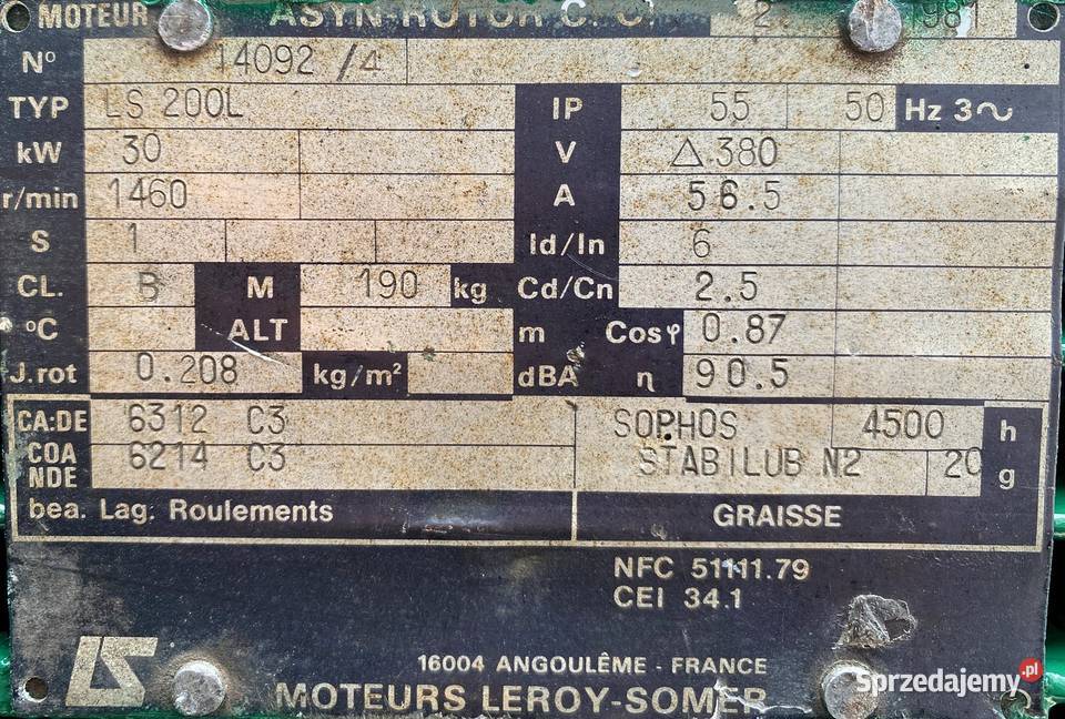 pompa 30kW 1460obr M200 1272A Pigża