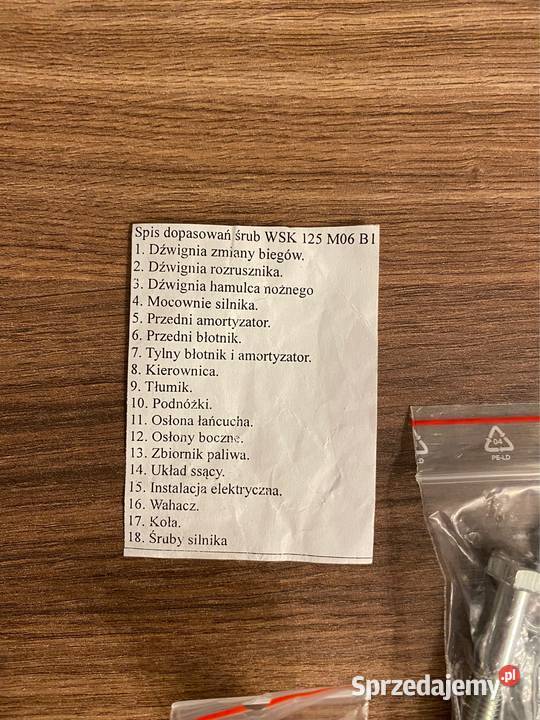 NOWY zestaw śrub OCYNKOWANY wsk 125 B1