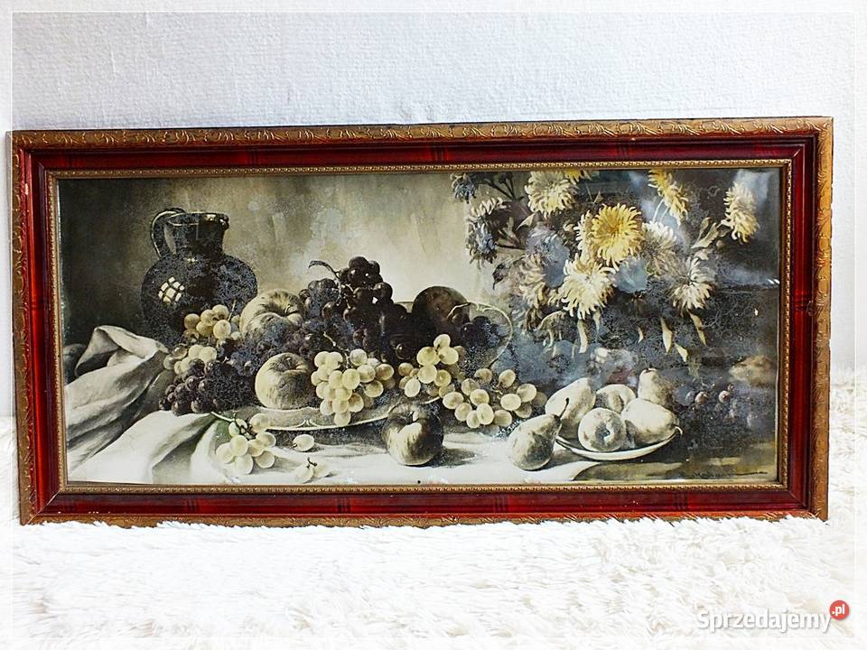 Stary podłużny obraz sygnowany Owoce 825x41 w lubuskie