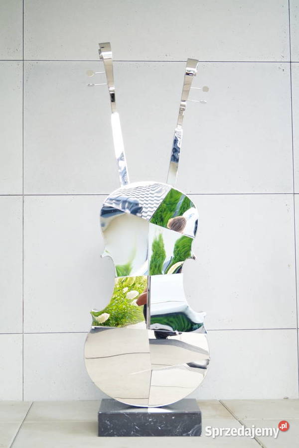 Srebrne skrzypce stal nierdzewna na marmurze Gizałki sprzedam