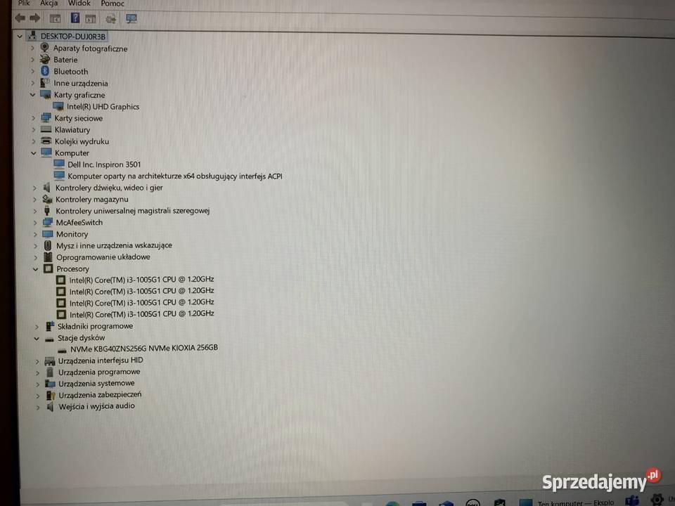 DELL Inspiron 15 3000 i3 12GHz 8GB 256GB SSD Warszawa
