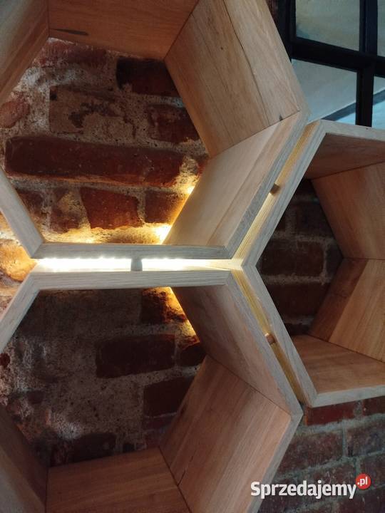 Półka dębowa heksagon Meble Postolice sprzedam