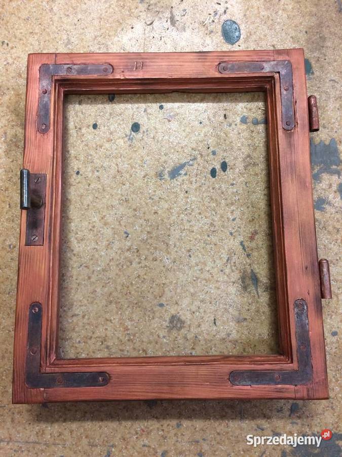 Stare Okno Drewniane 47x38 miedziowane Katowice
