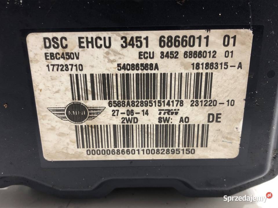 POMPA ABS MINI COUNTRYMAN R60 6866011 16 122 osobowe podkarpackie