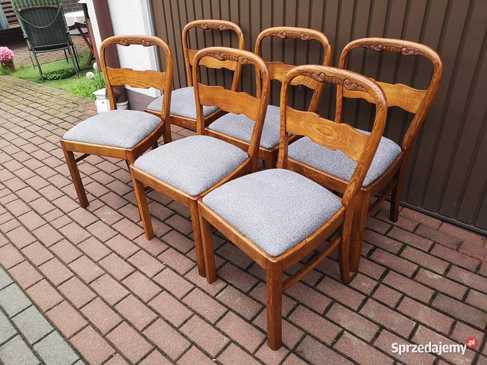 Krzesła ARTDECO Politura 6 Sztuk Stare Antyk Swarzędz