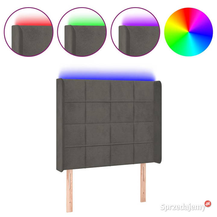 Zagłówek do łóżka z LED ciemnoszary 83x16x118128 Warszawa