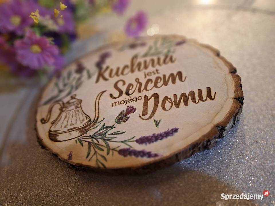 Podstawka z drewna zdobiona metodą decoupage Strzyżów