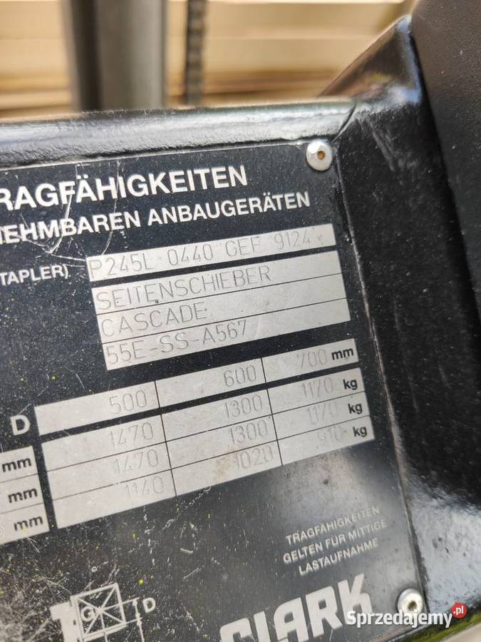 Wózek widłowy Clark 16 t przesuw z Niemiec LPG Maków Podhalański