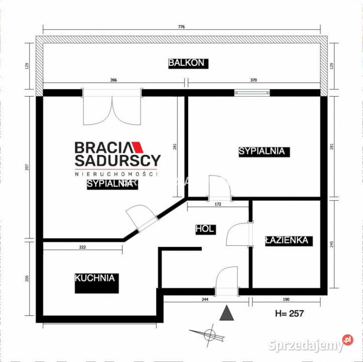 Mieszkanie Kraków Żabiniec 4051m2 2 pokoje 18489zł/m2